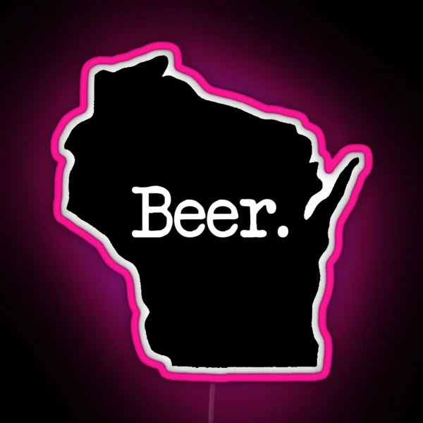 Wisconsin Beer WI RGB Neon Sign