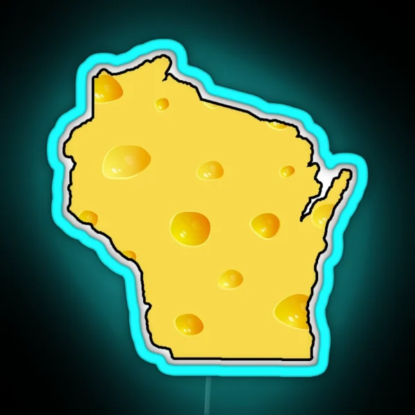 Wisconsin Cheese State RGB Neon Sign
