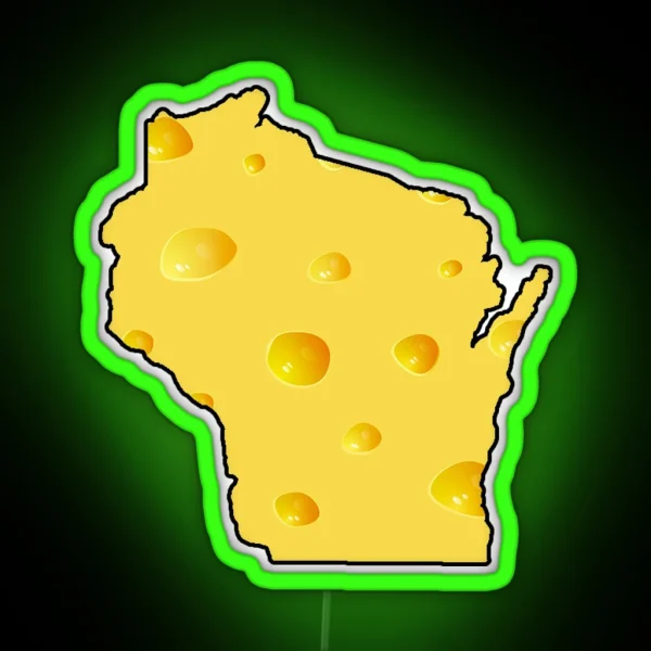 Wisconsin Cheese State RGB Neon Sign
