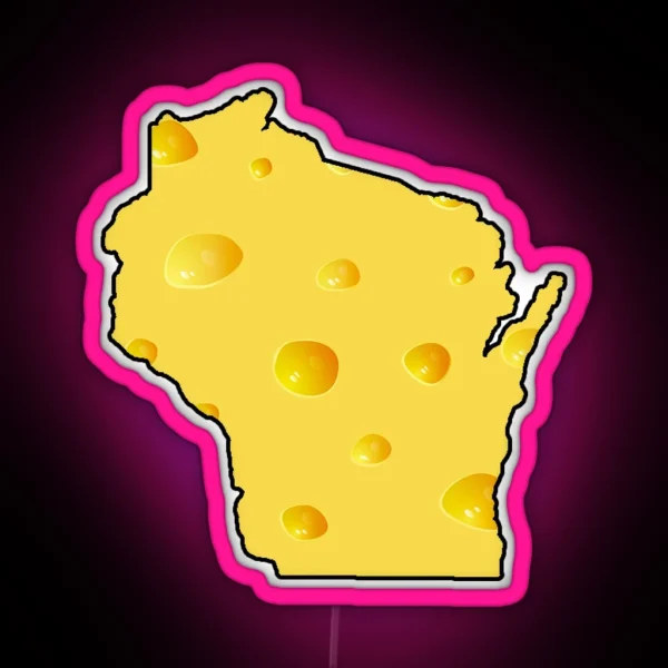 Wisconsin Cheese State RGB Neon Sign