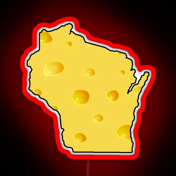 Wisconsin Cheese State RGB Neon Sign