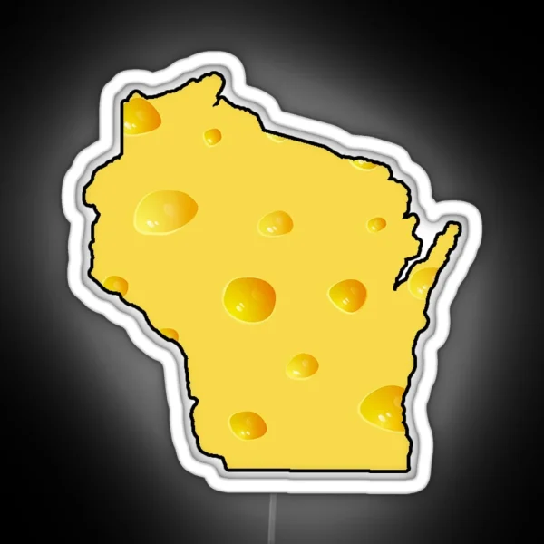 Wisconsin Cheese State RGB Neon Sign