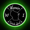 Vibrant Wisconsin local drink culture support neon illuminated outdoor decorative sign.