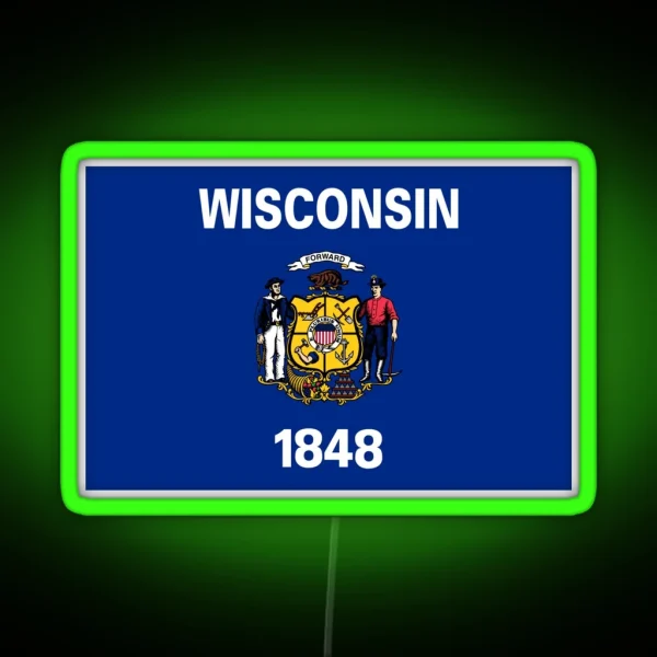Wisconsin Flag RGB Neon Sign