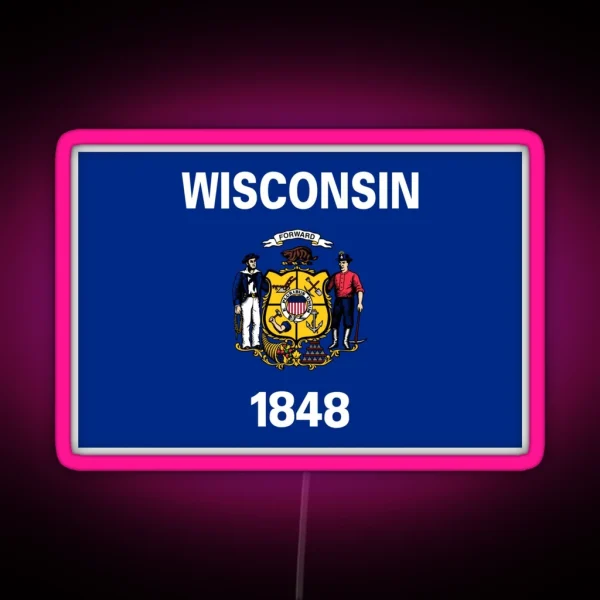 Wisconsin Flag RGB Neon Sign
