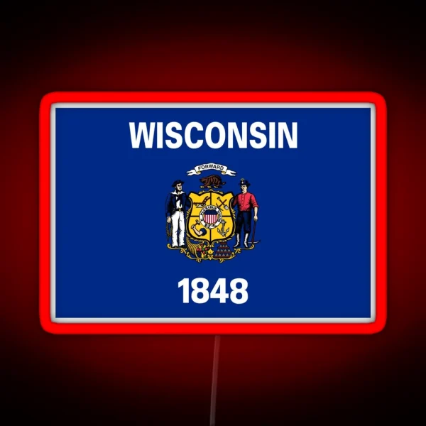 Wisconsin Flag RGB Neon Sign