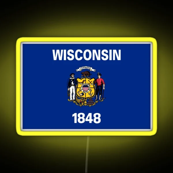 Wisconsin Flag RGB Neon Sign