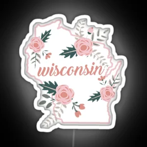 Wisconsin Floral State RGB Neon Sign