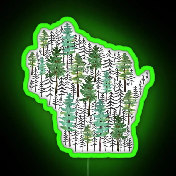 Wisconsin Forest RGB Neon Sign