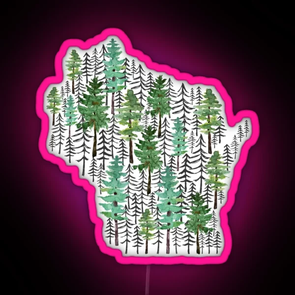 Wisconsin Forest RGB Neon Sign