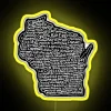 Customizable RGB LED Canvas Sign for Personalized Wisconsin Maps Decor