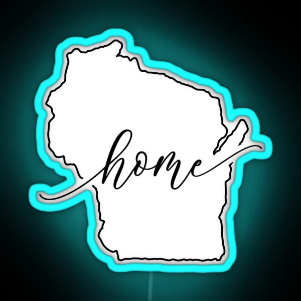 Wisconsin Home RGB Neon Sign