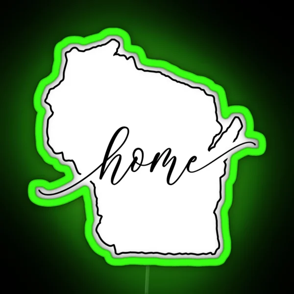 Wisconsin Home RGB Neon Sign