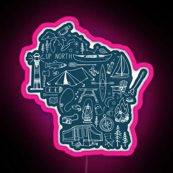 Wisconsin Outdoor Collection RGB Neon Sign