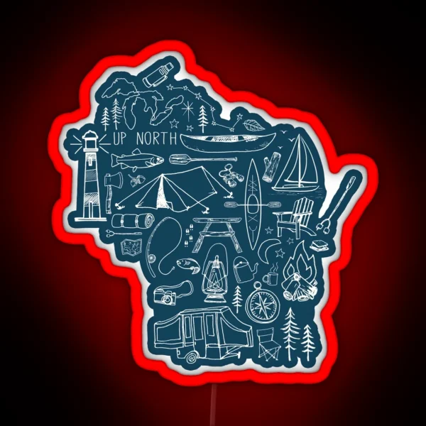 Wisconsin Outdoor Collection RGB Neon Sign