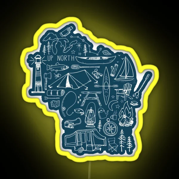 Wisconsin Outdoor Collection RGB Neon Sign