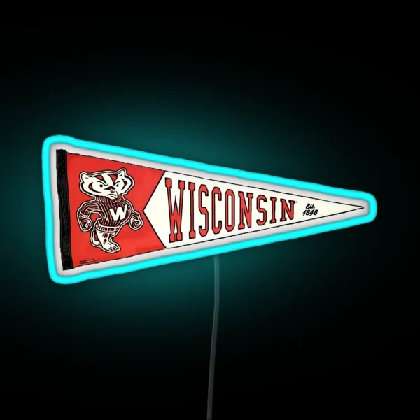 Wisconsin Pennant RGB Neon Sign