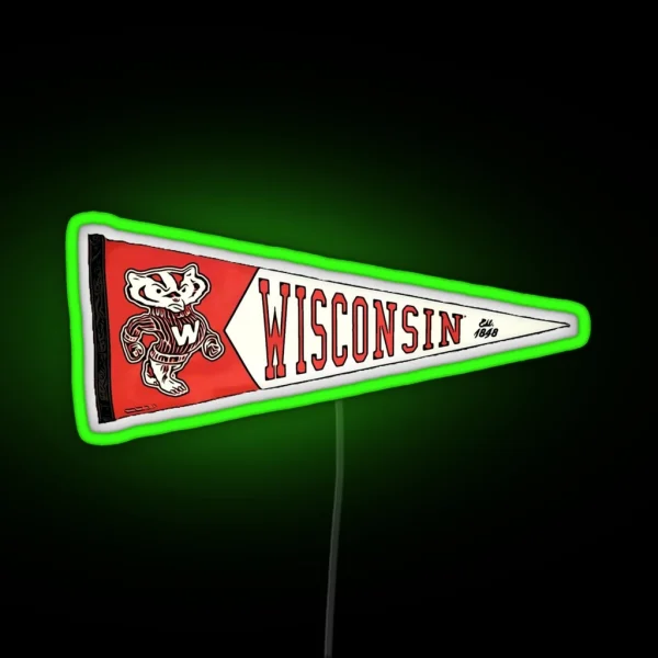 Wisconsin Pennant RGB Neon Sign