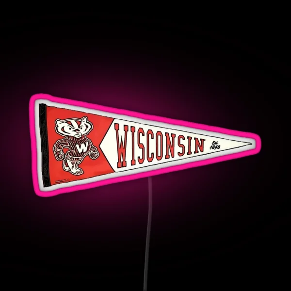 Wisconsin Pennant RGB Neon Sign