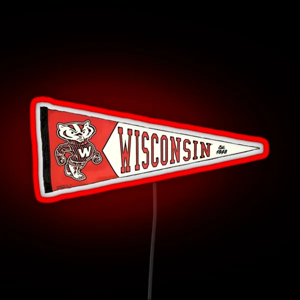 Wisconsin Pennant RGB Neon Sign