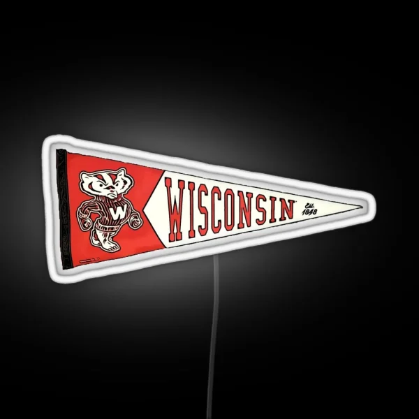 Wisconsin Pennant RGB Neon Sign