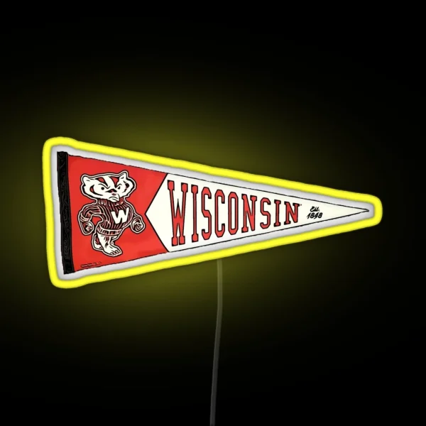 Wisconsin Pennant RGB Neon Sign