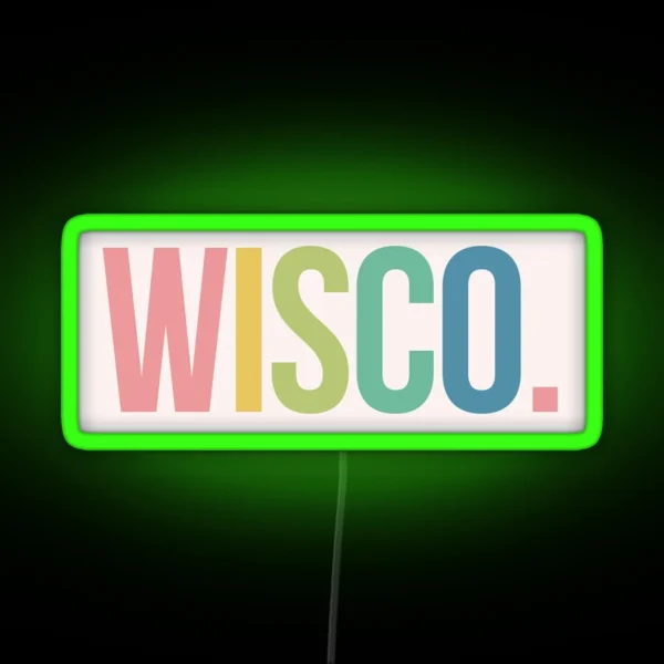 Wisconsin Rainbow RGB Neon Sign