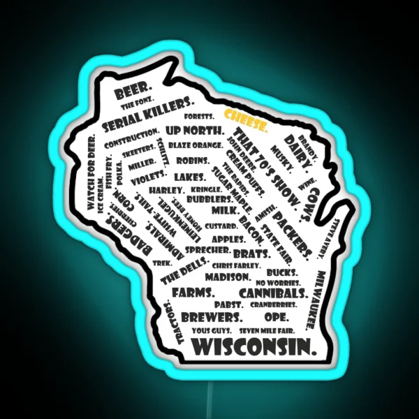 Wisconsin RGB Neon Sign