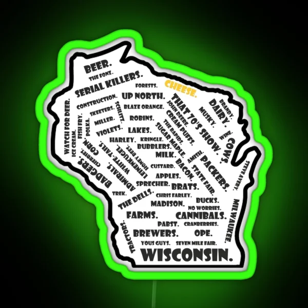 Wisconsin RGB Neon Sign