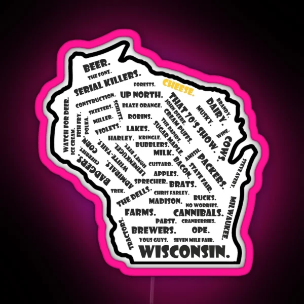 Wisconsin RGB Neon Sign
