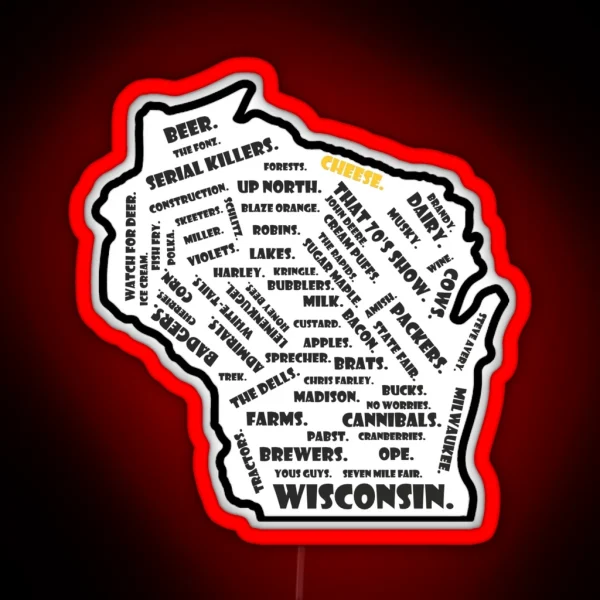 Wisconsin RGB Neon Sign