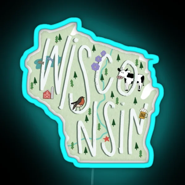 Wisconsin RGB Neon Sign