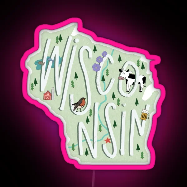 Wisconsin RGB Neon Sign