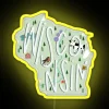 Customizable Wisconsin state RGB neon sign with LED illumination