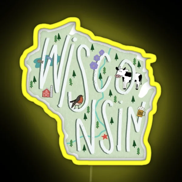 Wisconsin RGB Neon Sign
