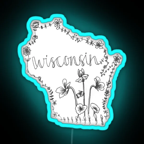 Wisconsin State Flower RGB Neon Sign