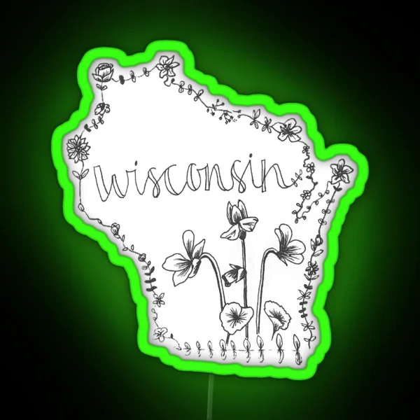 Wisconsin State Flower RGB Neon Sign