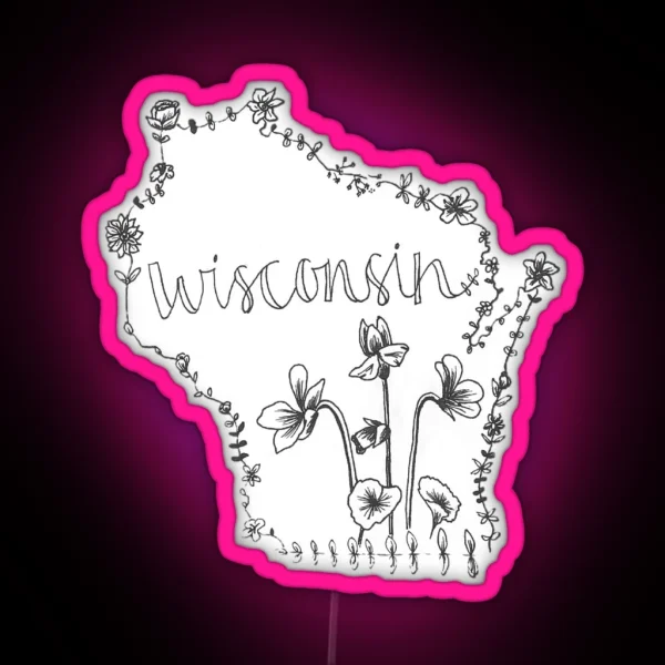 Wisconsin State Flower RGB Neon Sign