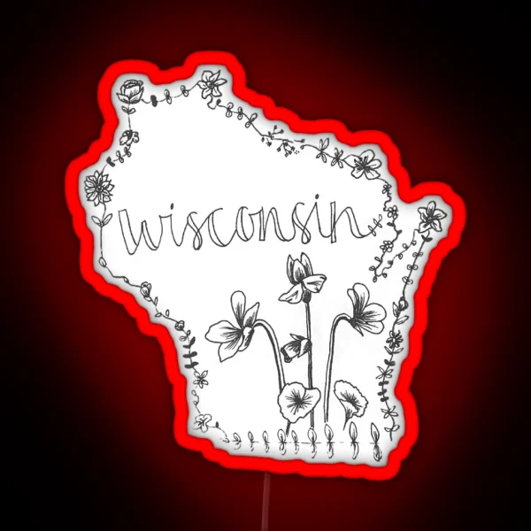 Wisconsin State Flower RGB Neon Sign