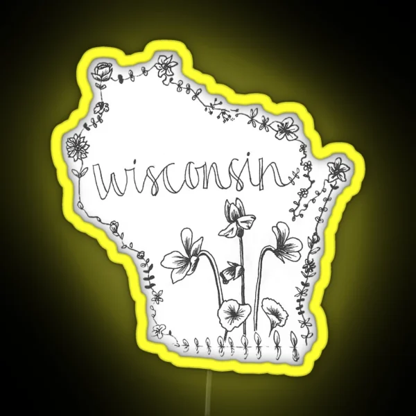 Wisconsin State Flower RGB Neon Sign