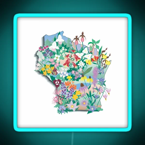 Wisconsin Wildflowers RGB Neon Sign