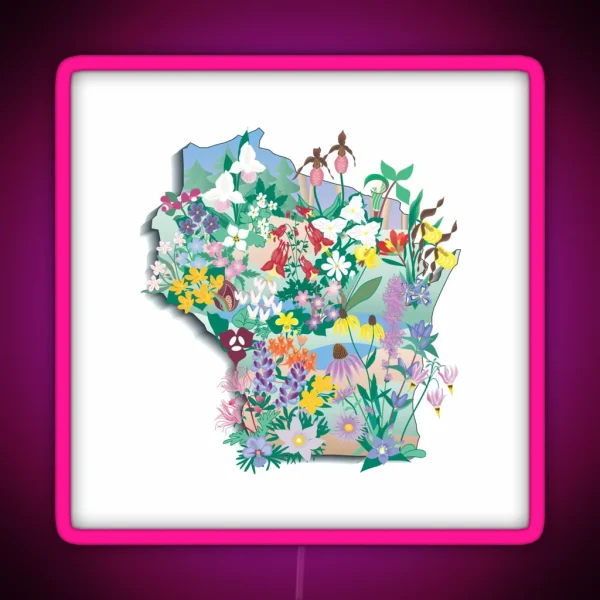 Wisconsin Wildflowers RGB Neon Sign