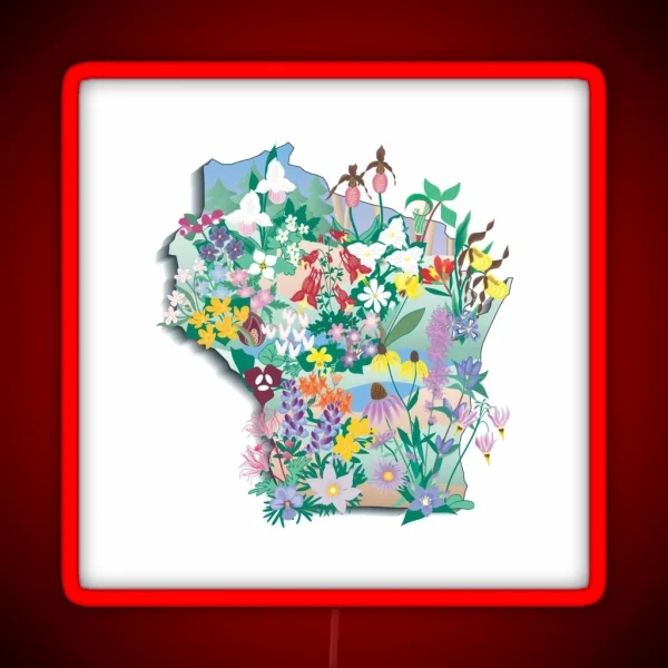 Wisconsin Wildflowers RGB Neon Sign