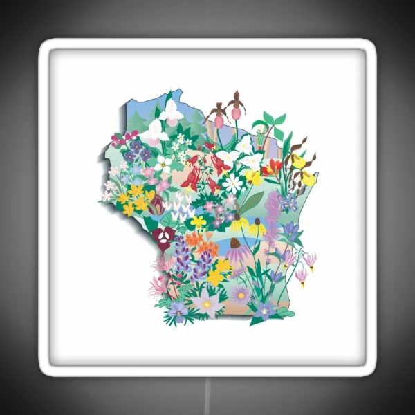 Wisconsin Wildflowers RGB Neon Sign