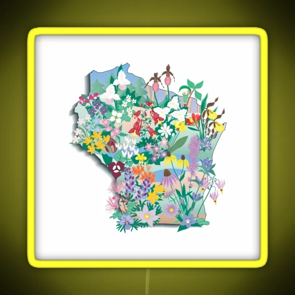 Wisconsin Wildflowers RGB Neon Sign