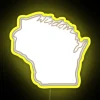 RGB LED Canvas Art Display Featuring Wisconsin State Outline Design