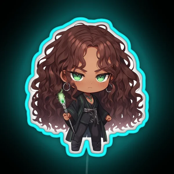 Witch Mythical Chibi RGB Neon Sign