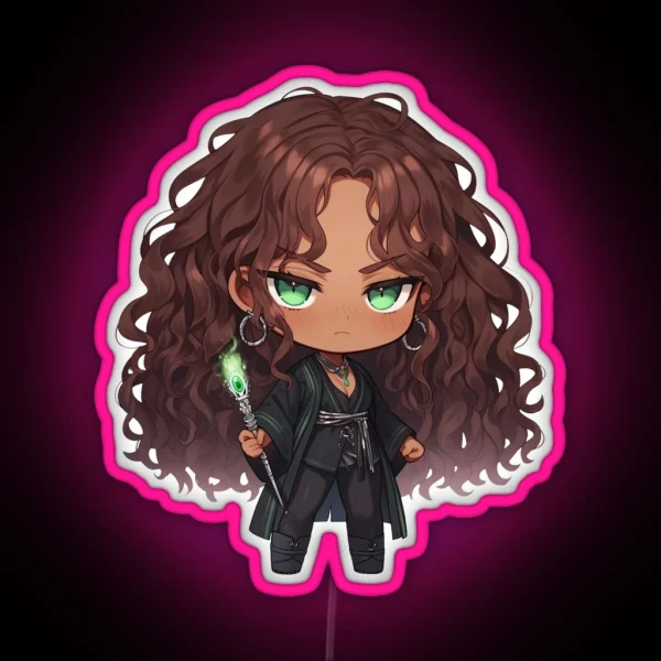 Witch Mythical Chibi RGB Neon Sign