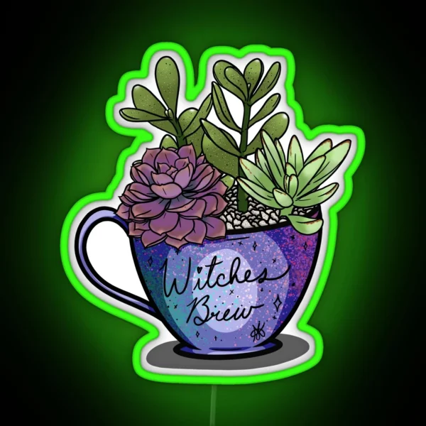 Witches Brew Succulents RGB Neon Sign