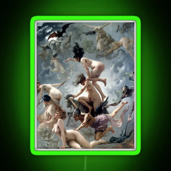 Witches Going To Their Sabbath Luis Ricardo Falero RGB Neon Sign